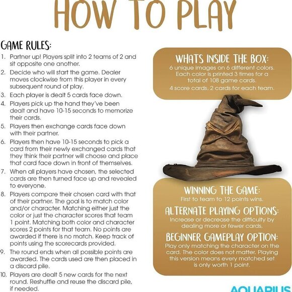 NEW Harry Potter Memory Master Card Game Wizarding fun! - Picture 4 of 4